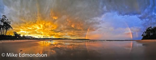 Mollymook Beach sunset Rainbow