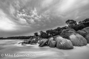B&W Stormy Clouds, Bay Of Fires 
