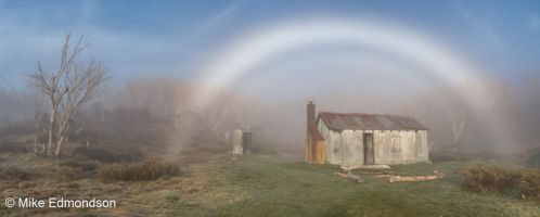Morning rainbow Whites River Hut