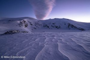 Sunrise snow waves at Blue Lake