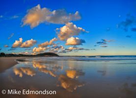 Summer cloud reflections Narrawalle Beach